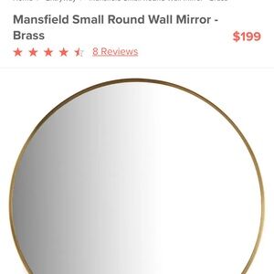 Article Mansfield Small Round Wall Mirror (Brand New! Never hung) Pickup Only！！